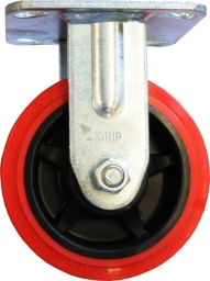 GRIP - CASTOR 100MM PU WITH PP CORE - STATIONARY 